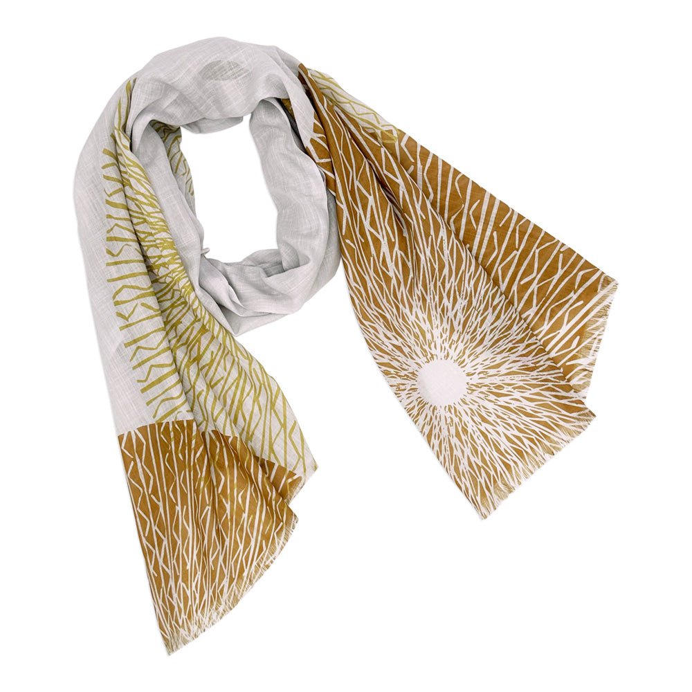 Niho Medallion Travel Wrap Twisted Up and Placed In a Circle