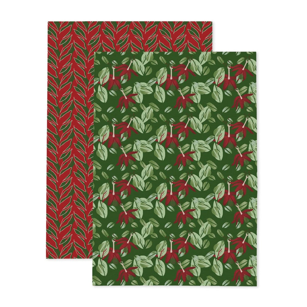 NOHO HOME x Honolulu Cookie tea towel set: one Kī towel and one Kokiʻo ʻUlaʻula towel