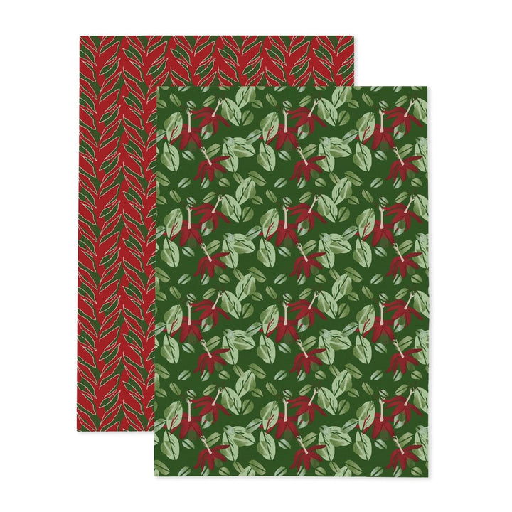 NOHO HOME x Honolulu Cookie tea towel set: one Kī towel and one Kokiʻo ʻUlaʻula towel