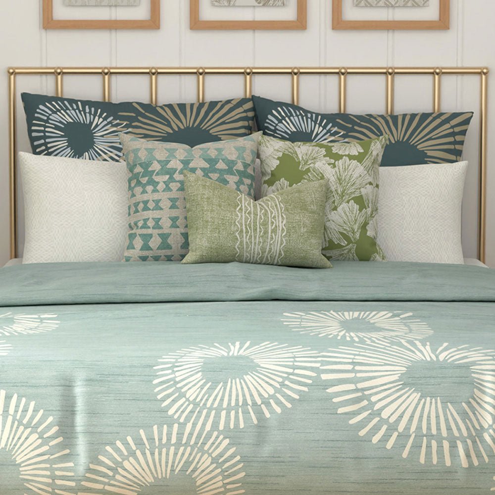 ʻOpihi Hawaiian Print Comforter and Décor Pillows Closeup