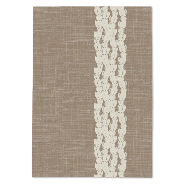 tea towel with a beige background and a Pikake floral design.