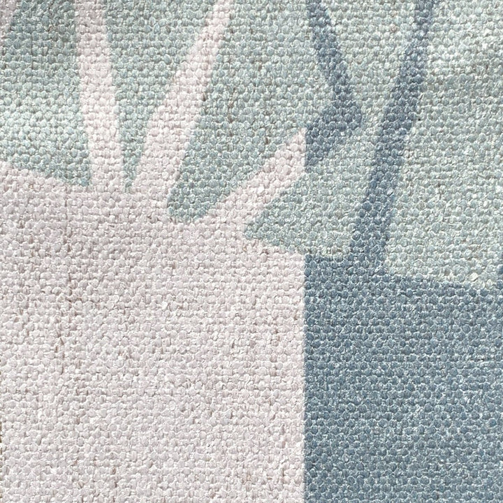 An up close look at the beautiful blue Niho Medallion table runner.