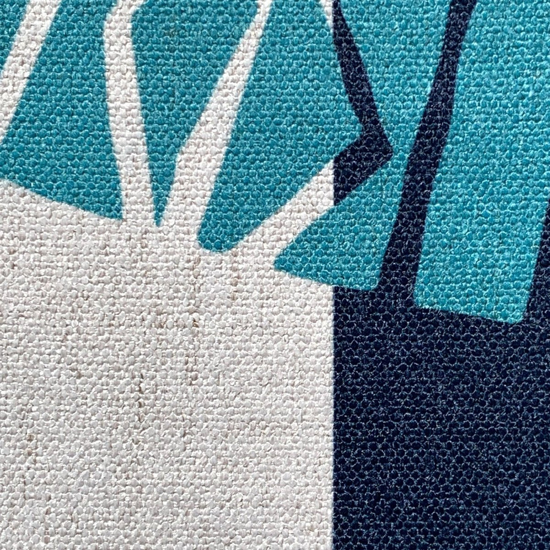 An up close look at the beautiful Blue Niho Medallion table runner.