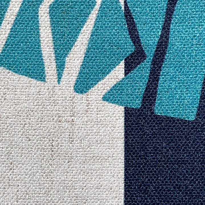 An up close look at the beautiful Blue Niho Medallion table runner.