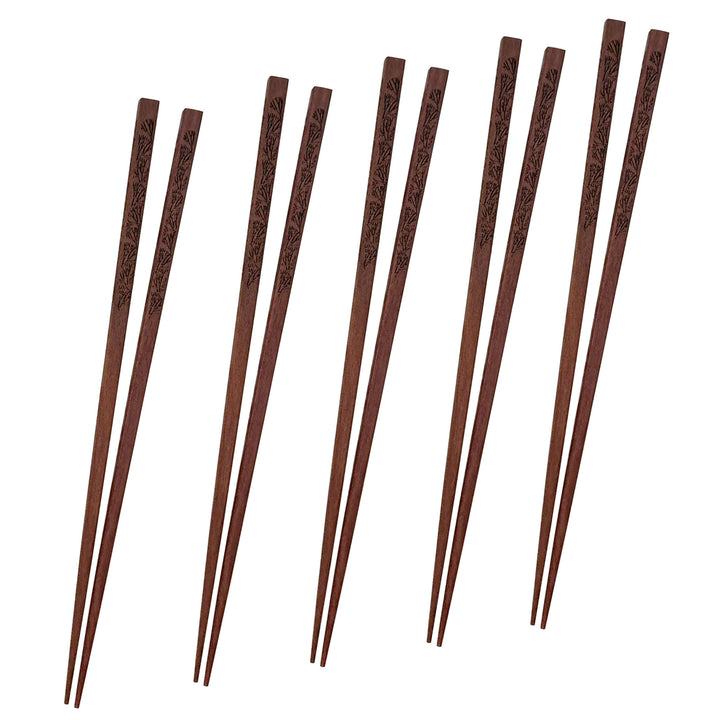 image of 5 sets of limu chopsticks on white background