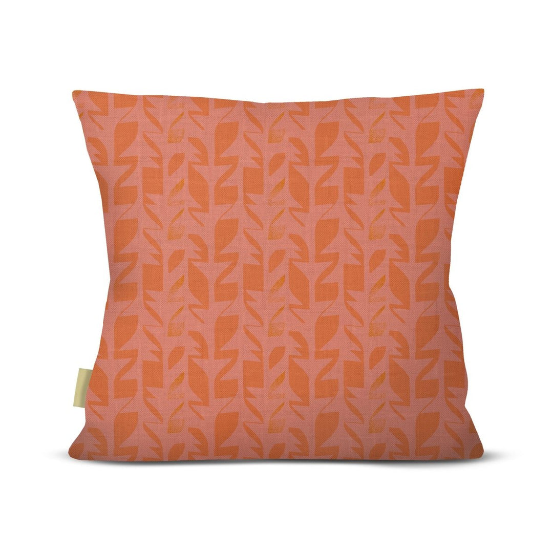 Decorative pillow with geometric pattern on a white background