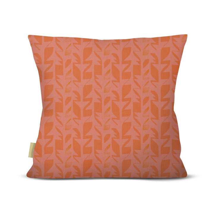 Decorative pillow with geometric pattern on a white background