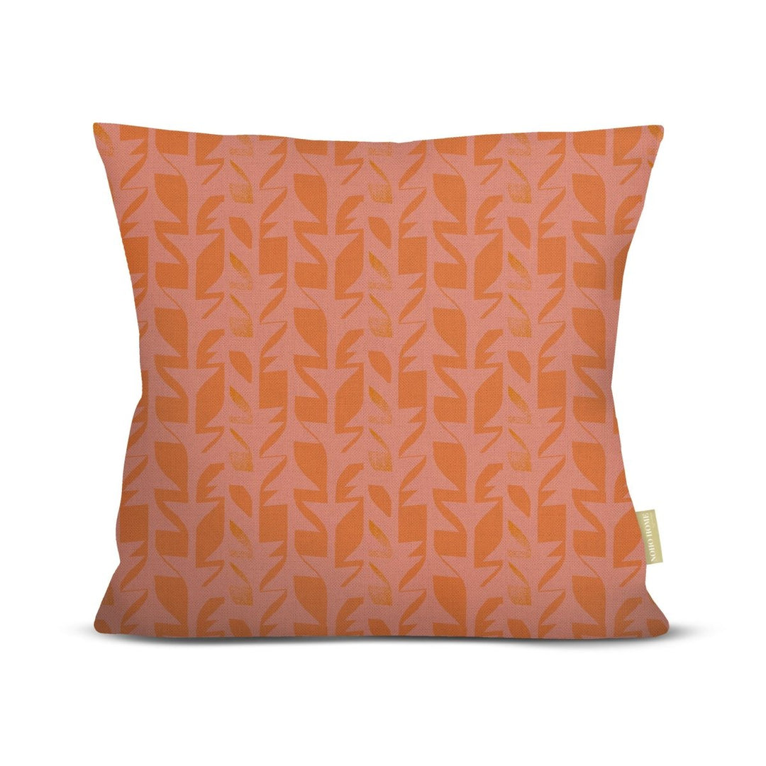 Decorative pillow with geometric pattern on a white background
