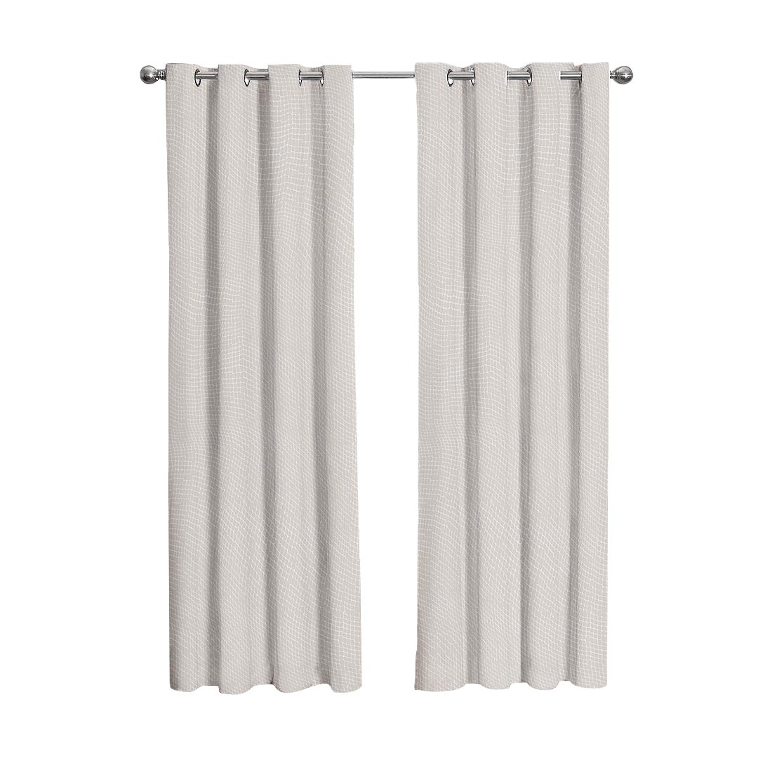 ʻUpena Drapery 2 Panels Shown on a Curtain Rod on a White Background