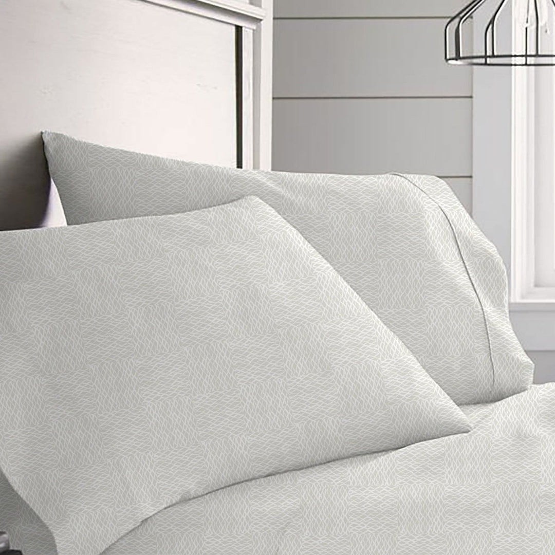 White ʻUpena Pillowcase Set with Hawaiian ʻupena fishnet print by NOHO HOME