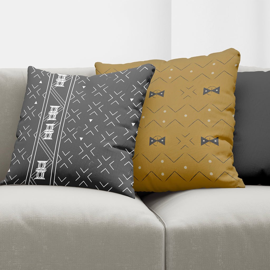 Conversations Square Pillowcase and the Change Pillowcase Sitting On a White Couch
