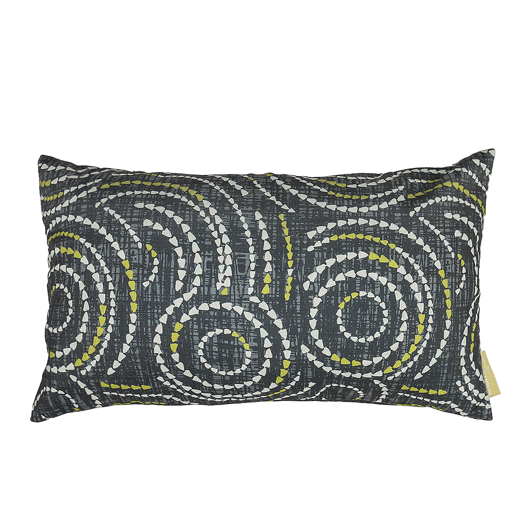 Ivory and Blue Crown Flower Lumbar Pillowcase