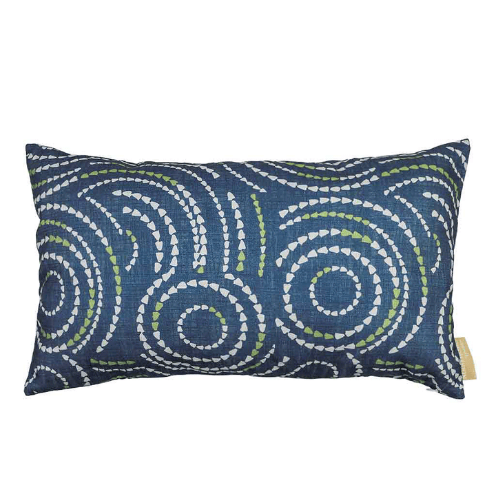 Ivory and Navy Crown Flower Lumbar Pillowcase