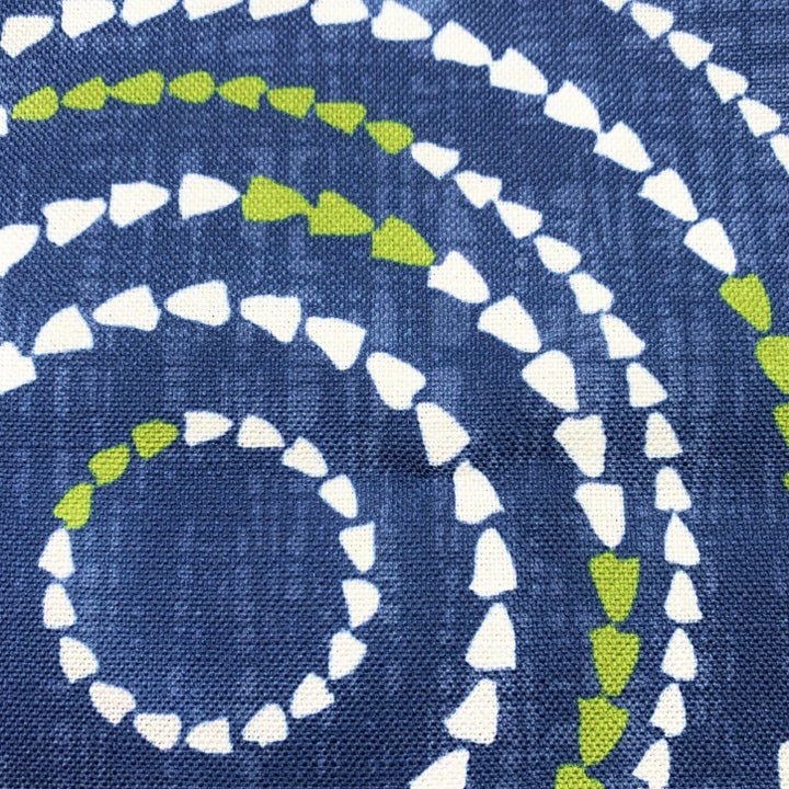 Ivory and Navy Crown Flower Lumbar Pillowcase Hawaiian Print Closeup