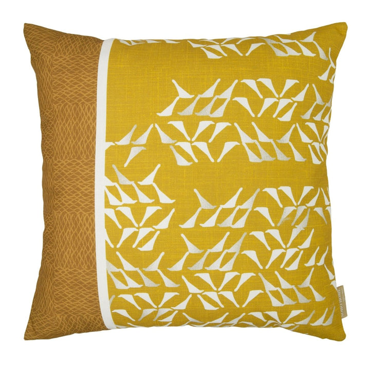 Chartreuse Huki Square Pillowcase Front Side On a White Background