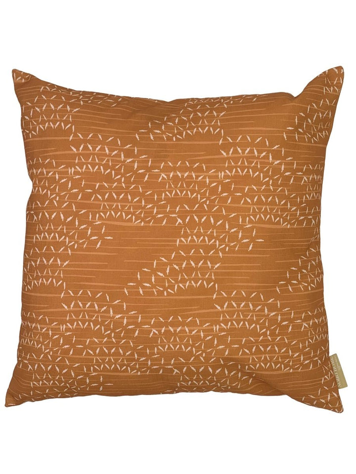 Tangerine Kaha Square Pillowcase Front Side On a White Background