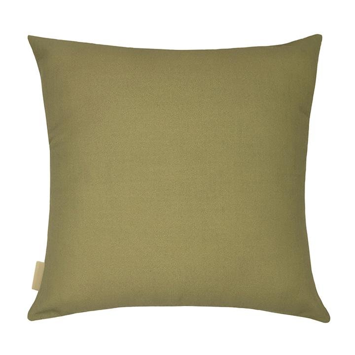 Olive and Ivory Kaha Square Pillowcase Back Side On a White Background