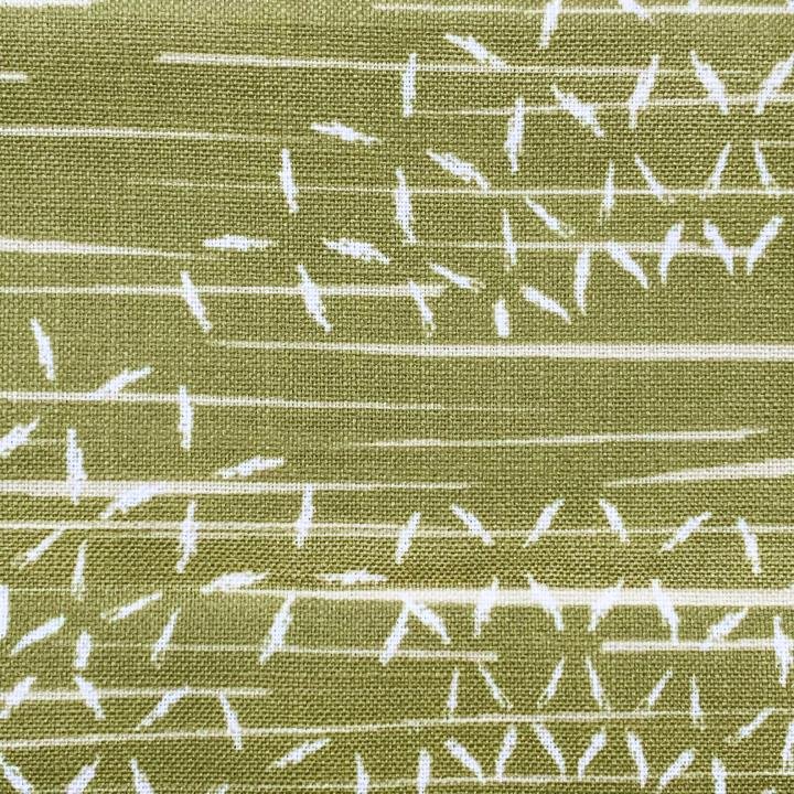 Closeup of the Olive and Ivory Kaha Square Pillowcase Hawaiian Print