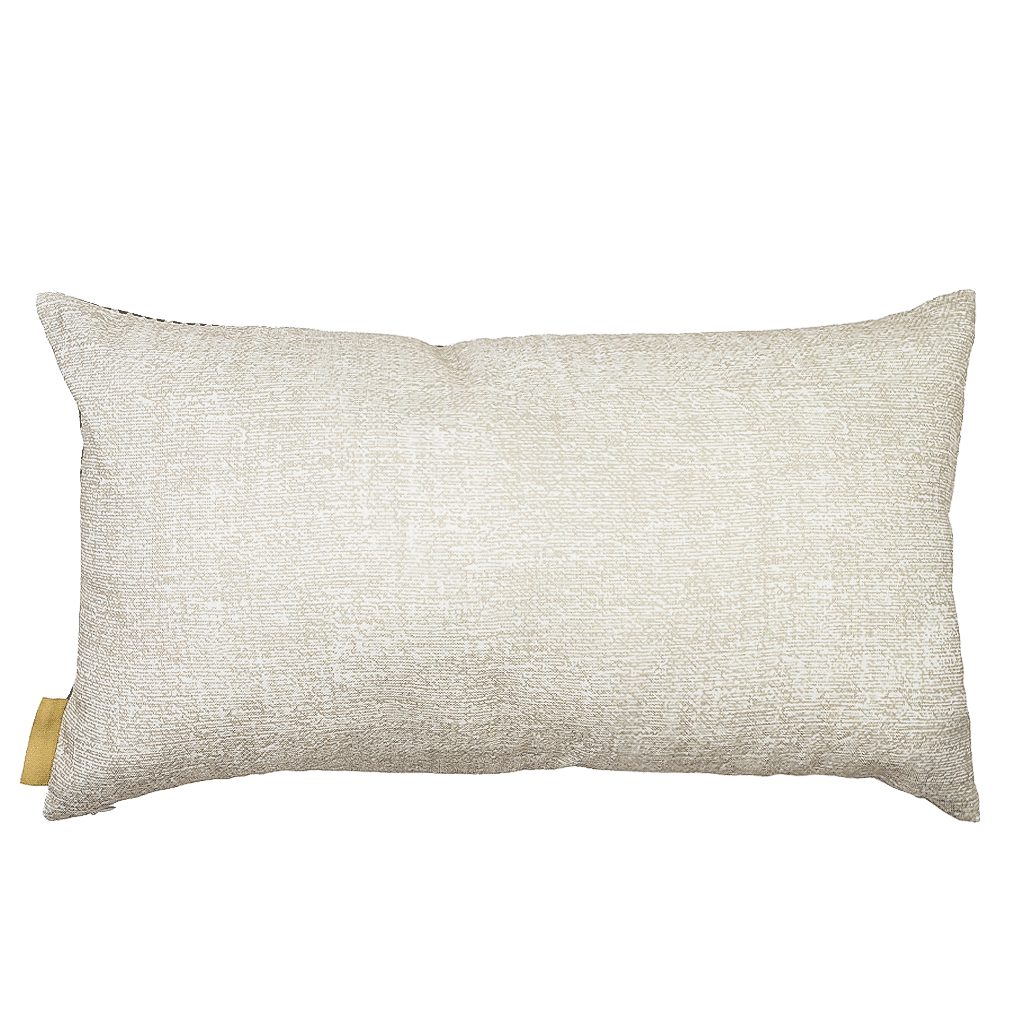 Back of Black and Taupe Kāpili Lumbar Pillowcase