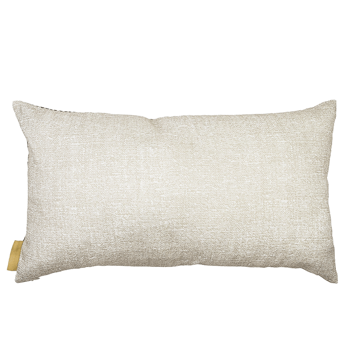 Back of Black and Taupe Kāpili Lumbar Pillowcase