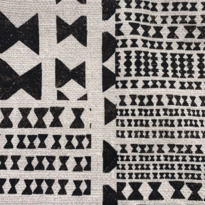 Close-up of Black and Taupe Kāpili Lumbar Pillowcase