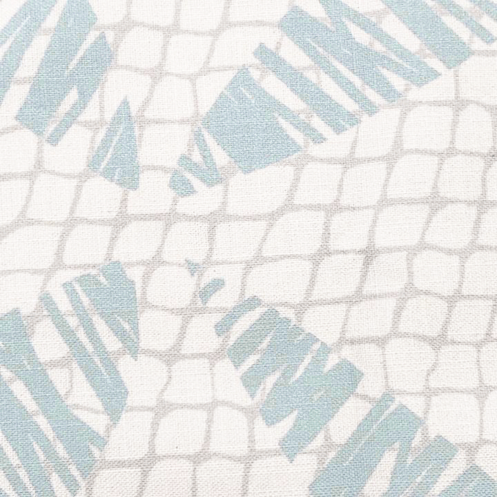Closeup Light Blue and Beige Kapua Kai Square Pillowcase Hawaiian Print