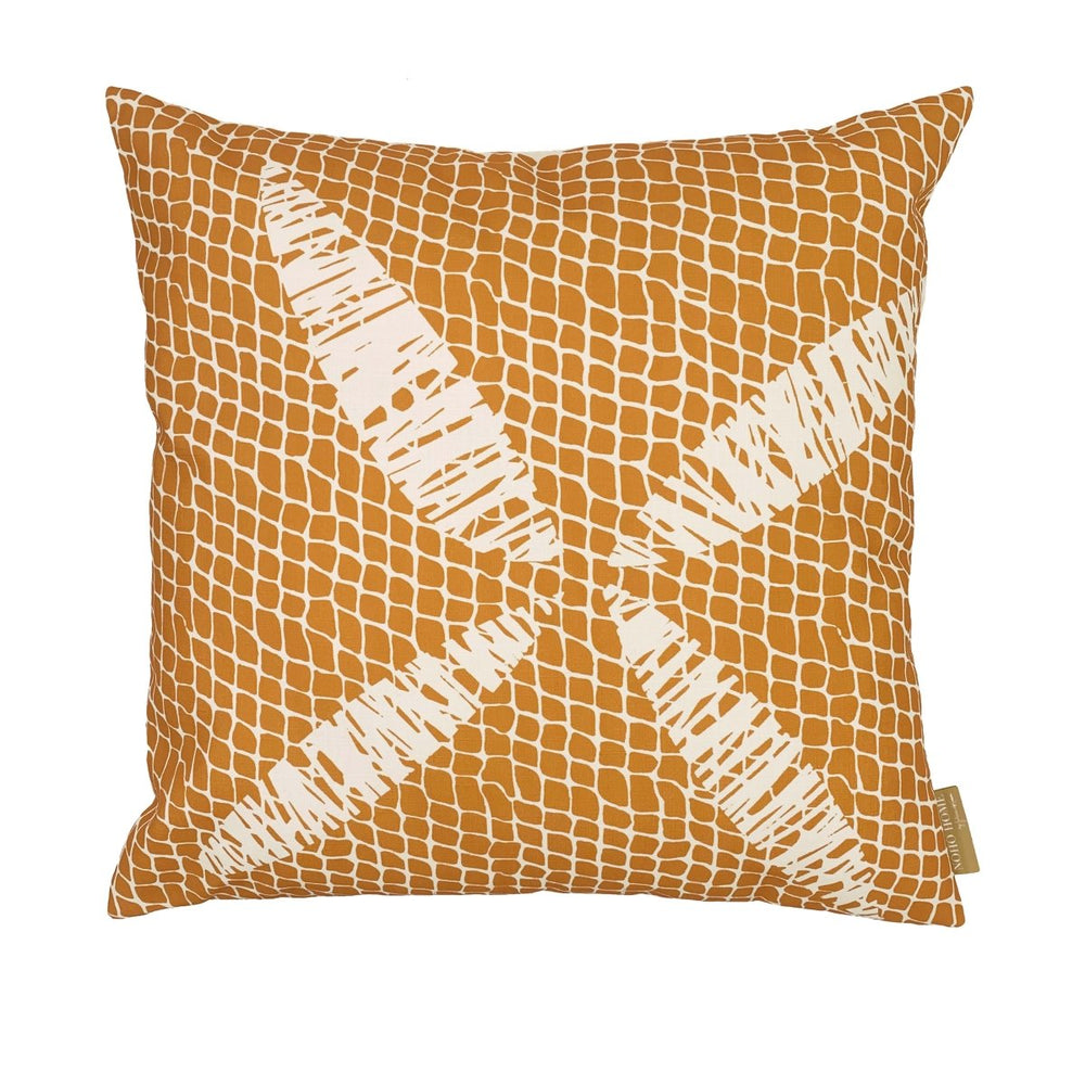 Turmeric Kapua Kai Square Pillowcase Front Side On a White Background