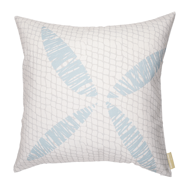 Light Blue and Beige Kapua Kai Square Pillowcase Front Side On a White Background