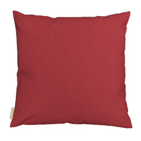 Back Side Of the Red Kokio Ulaula Square Pillowcase On a White Background