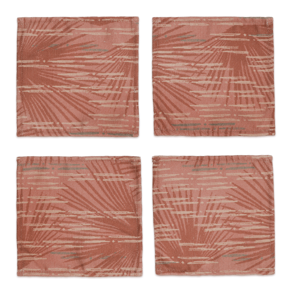 Red Loulu Cocktail Napkin Set 