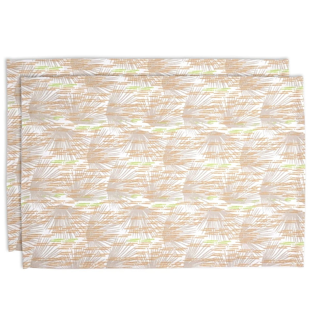 Orange and Ivory Loulu Dining Placemat Set