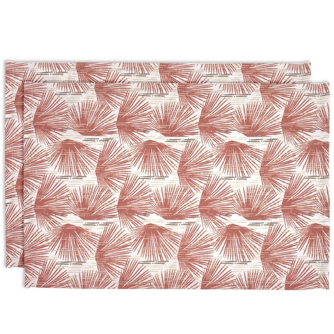 Red and Ivory Loulu Dining Placemat Set