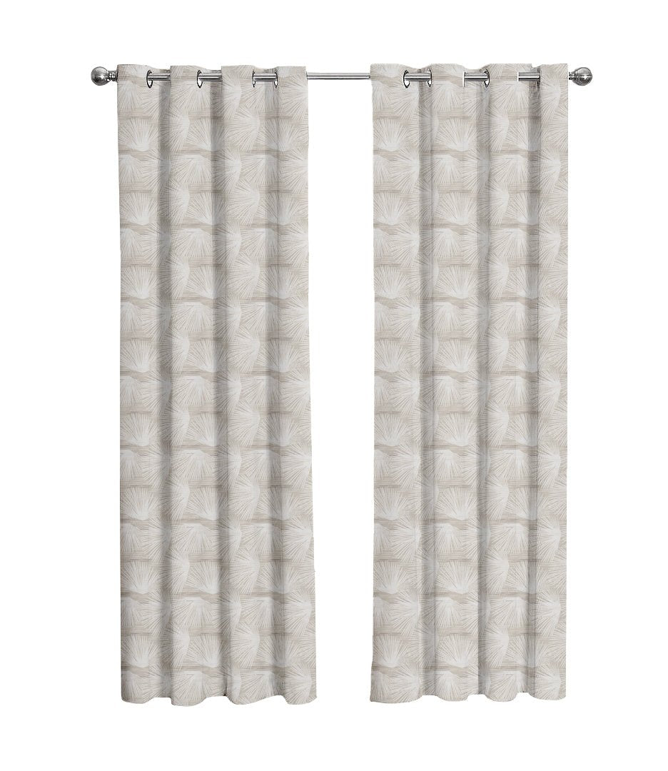 Loulu Drapery Panels Hanging on a Rod on a White Background