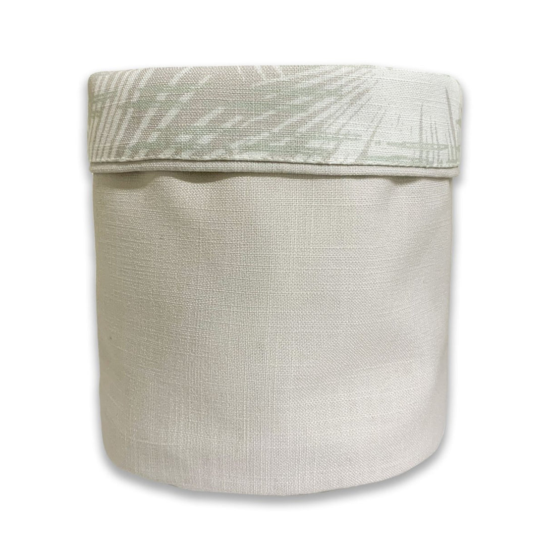 Beige and Ivory Loulu Fabric Planter - Medium - reversible