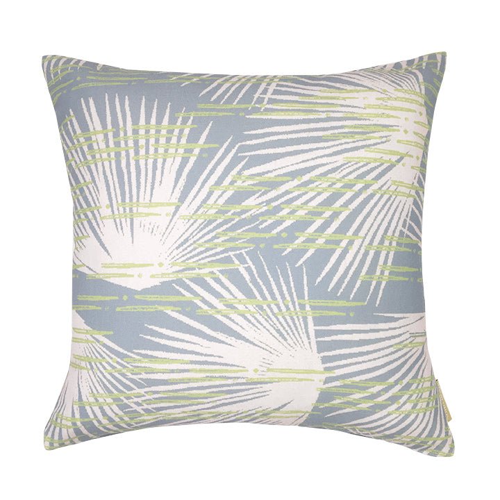 Front Side Light Blue Loulu Square Pillowcase On a White Background
