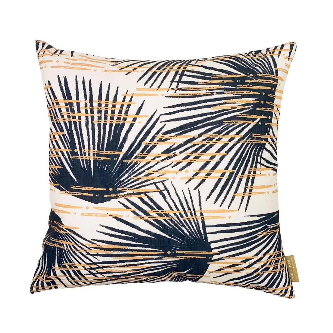 Midnight and Ivory Loulu Square Pillowcase Front Side On a White Background