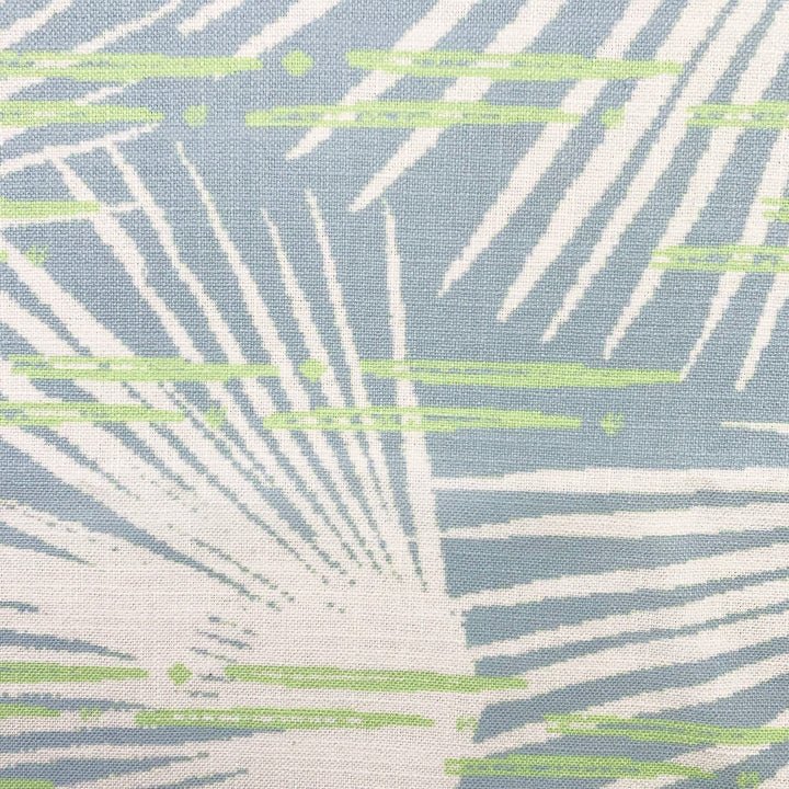 Closeup of the Light Blue Loulu Square Pillowcase Hawaiian Print