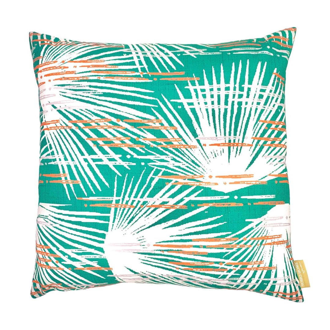 Front Side Green Flash Loulu Square Pillowcase On a White Background