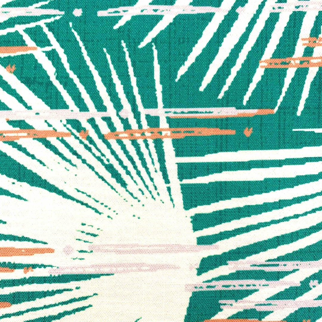 Closeup of the Green Flash Loulu Square Pillowcase Hawaiian Print