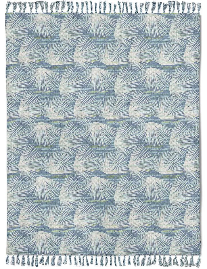 Blue and Ivory Loulu Throw