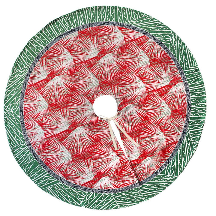 Kalikimaka Loulu Tree Skirt In Green and Red