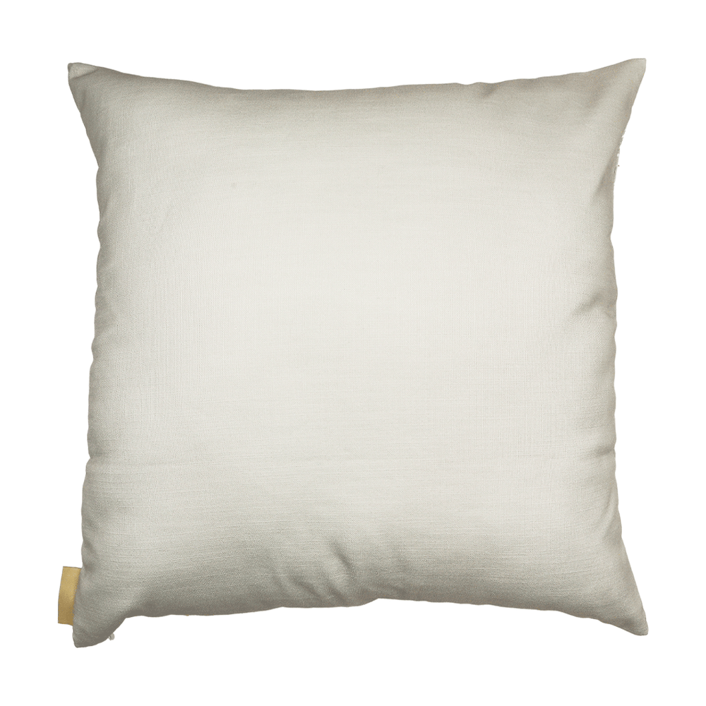 Back Side Ivory and Beige Nahenahe Square Pillowcase On a White Background