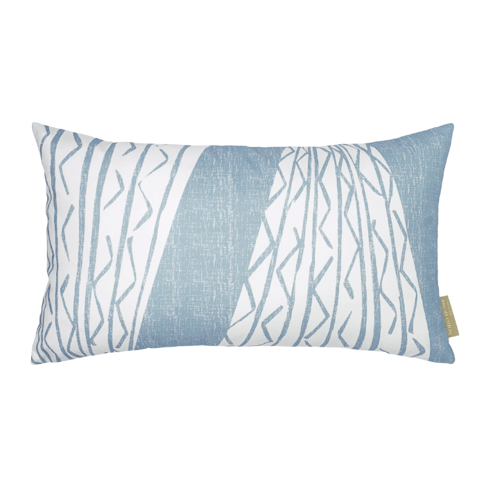 Light Blue Niho Kila Lumbar Pillowcase on a white background