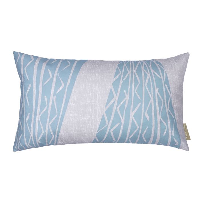 Light Grey Niho Kila Lumbar Pillowcase on a white background