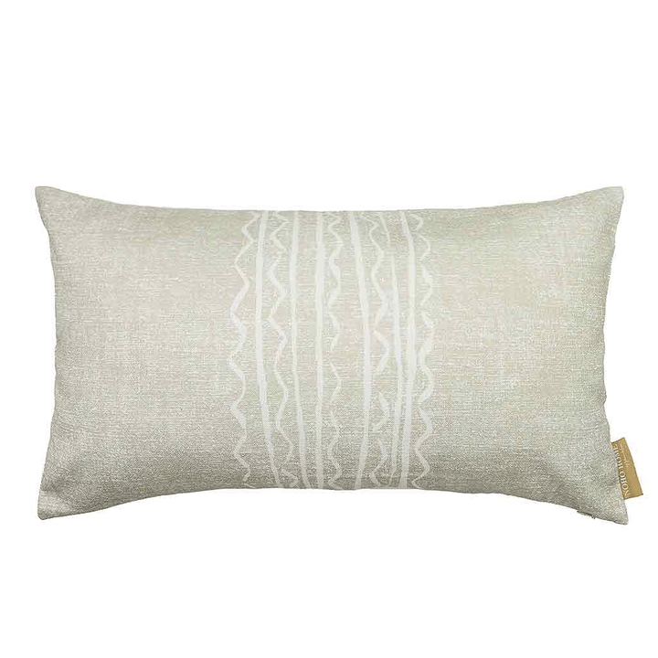 Ivory and Beige Niho Lumbar Pillowcase Front Side On a White Background