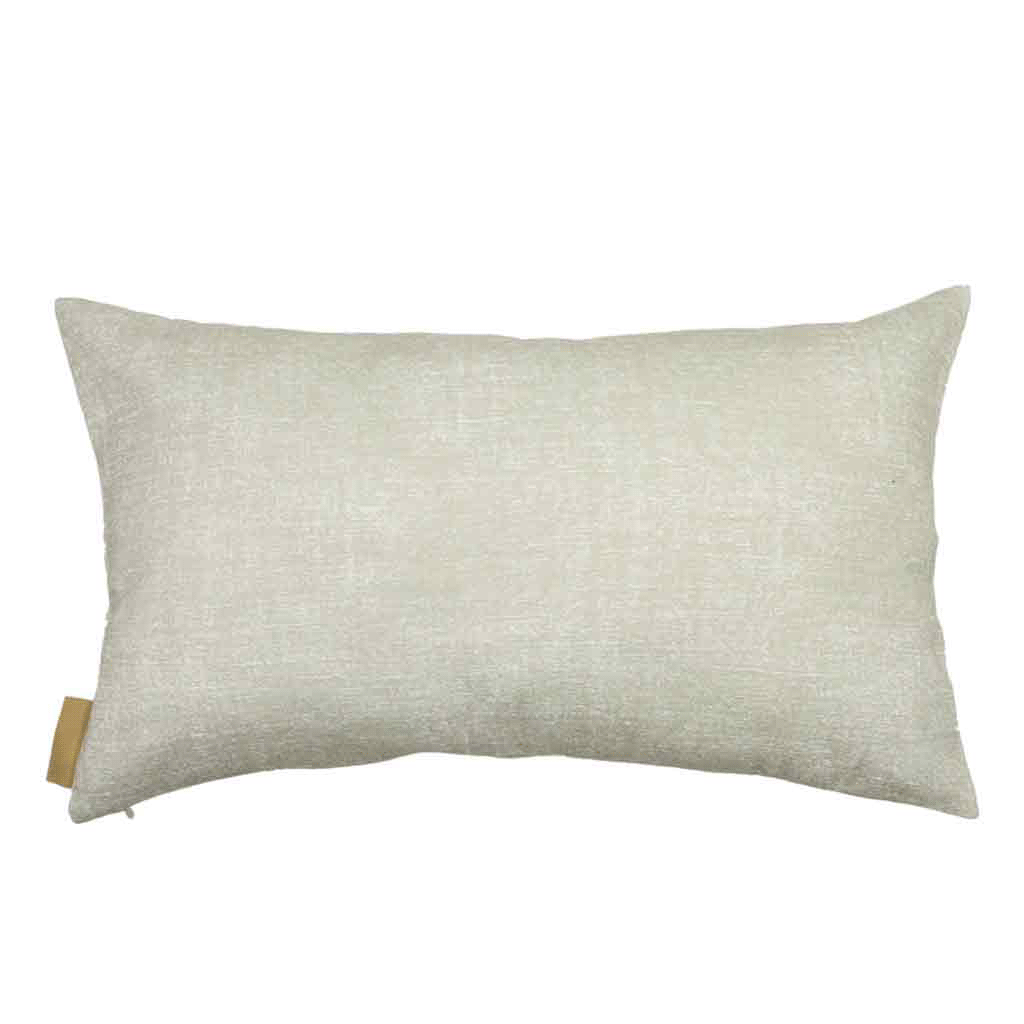 Backside Ivory and Beige Niho Lumbar Pillowcase On a White Background