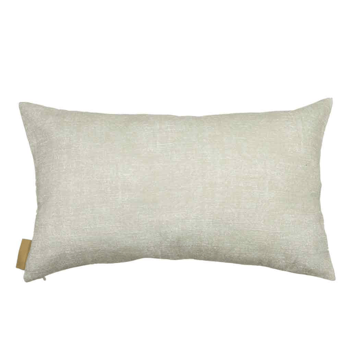 Backside Ivory and Beige Niho Lumbar Pillowcase On a White Background