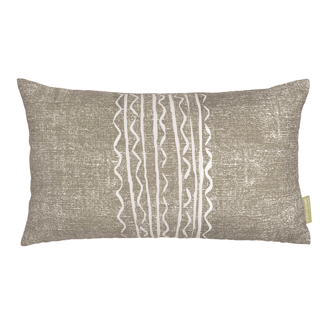 Dark Taupe Niho Lumbar Pillowcase Front Side On a White Background 