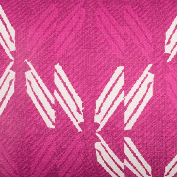 Close-up of Ivory & Fuchsia Peʻa Lumbar Pillowcase