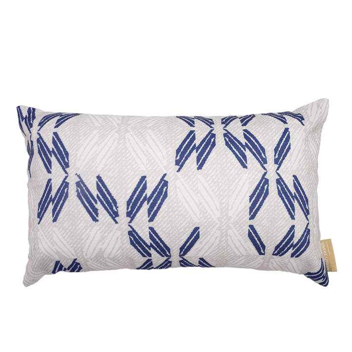 Navy & Ivory Peʻa Lumbar Pillowcase on a white background